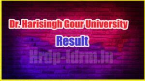 dhsgsu result|harisingh gour university result.